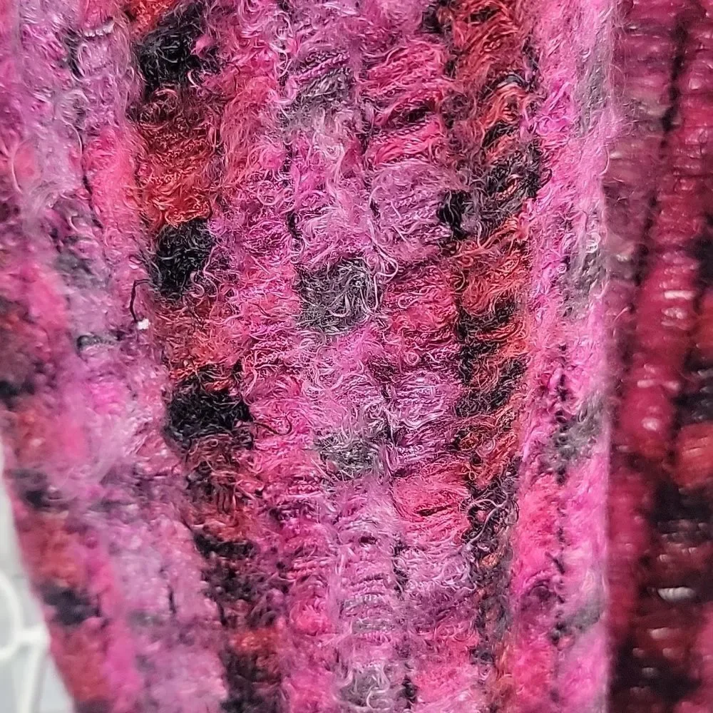 Unbranded fuscia and black infinity scarf One Size